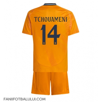 Real Madrid Aurelien Tchouameni #14 Echipament de Fotbal Replică 2024-25 Copii Deplasare (+ Șorturi)